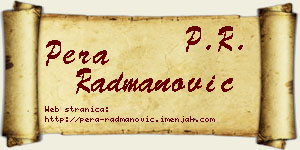 Pera Radmanović vizit kartica